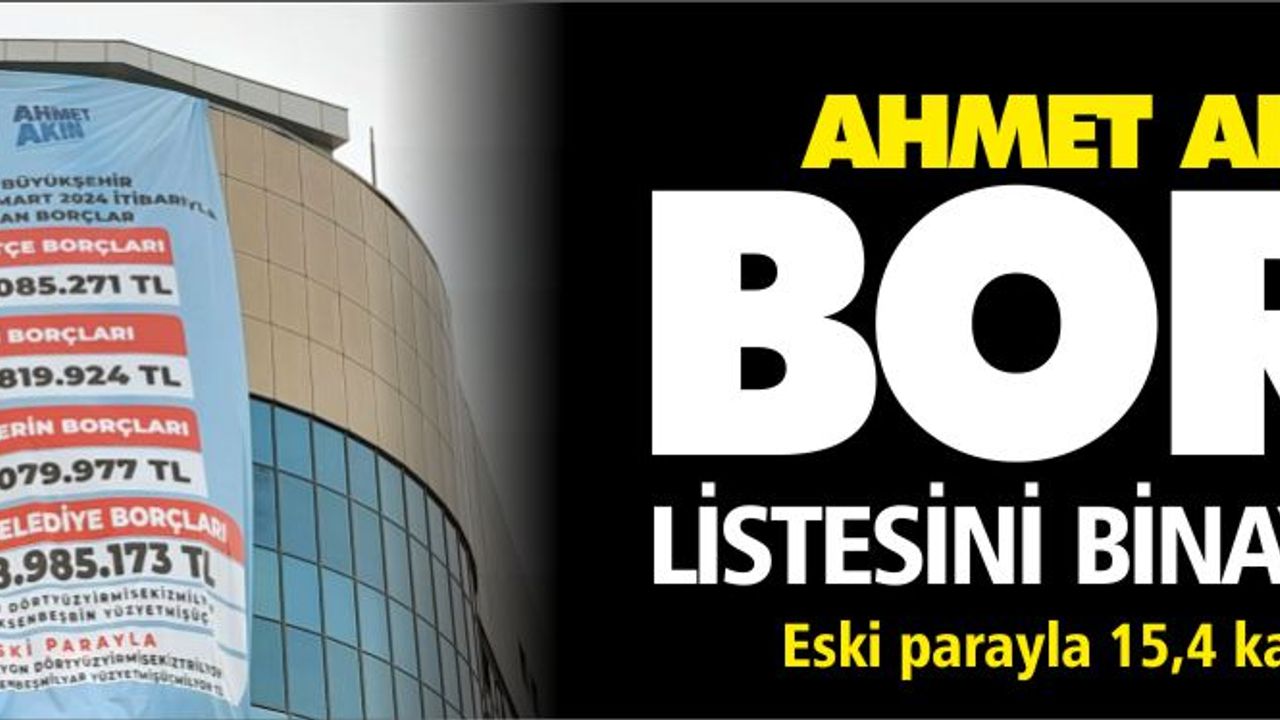 Yücel Yılmaz'dan kalan borç dökümü Büyükşehir binasına asıldı