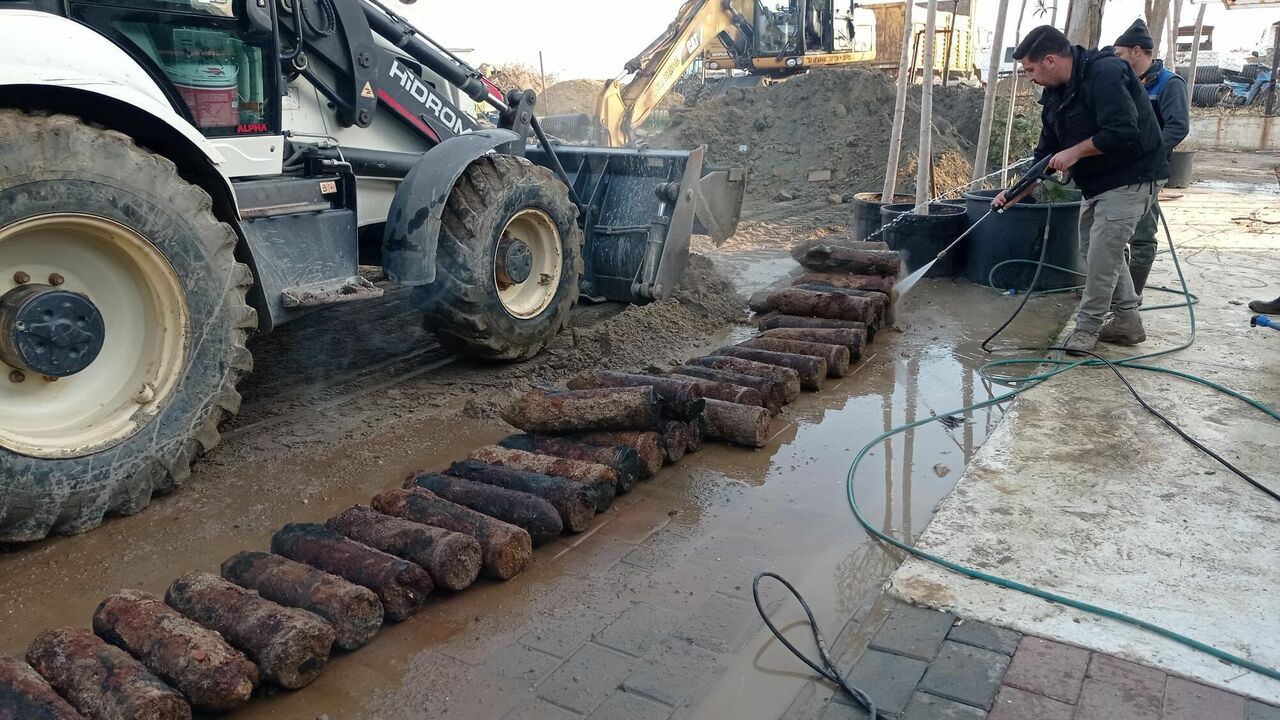 Çanakkale Savaşları döneminden kaldığı değerlendirilen 50 top mermisi bulundu
