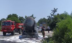 Balya - Çanakkale Yolunda Korkutan Yangın! Tanker Alev Aldı!