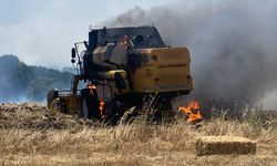 İvrindi’de Hasat Felakete Dönüşüyordu! Biçerdöver Alev Aldı, Yangın Çıktı!
