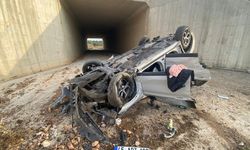 Otoyol'da Feci Kaza! Araç Köprüden Düştü! 4 Yaralı