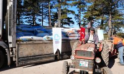 Sındırgılı depremzede çiftçilere hayvan yemi desteği