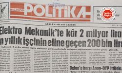 15 Mart 1990 Perşembe: Elektro Mekanikte kar 2 milyar lira