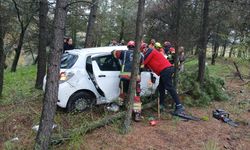 Edremit Yolunda Can Pazarı! Yoldan Çıkan Araç Ormanlık Alana Uçtu: Ekipler Zamanla Yarıştı!