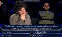 Milyoner'de Trafik Sorusu! Araçlarda Hangi Malzeme Zorunlu Değil?