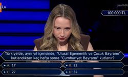 Milyoner'de Takvim Sürprizi! 23 Nisan ile 29 Ekim Arasındaki Hafta Farkını Kimse Doğru Hesaplayamadı