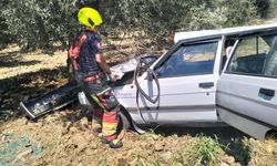 Havran'da Korkutan Trafik Kazası! Araç Yoldan Çıktı!