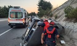 Son Dakika: Balıkesir Dursunbey Yolunda Korkutan Kaza! Otomobil Devrildi!
