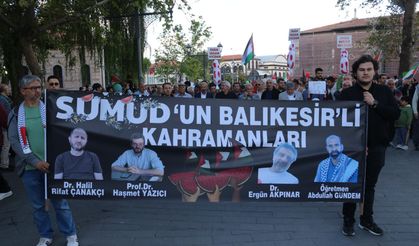 Balıkesir'de Filistin yürüyüşü... "Kalbimizin yarısı Gazze'de kaldı"