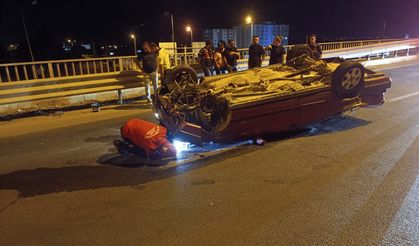 Edremit Havran Yolunda Can Pazarı! Entur Kavşağı’nda Araç Takla Attı!