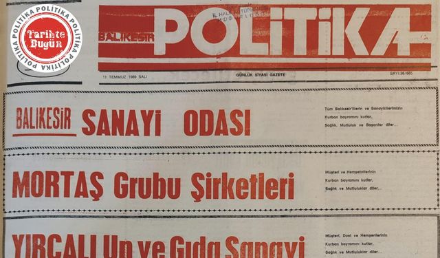 11 Temmuz 1989 Salı: Kurban bayramı ilanları