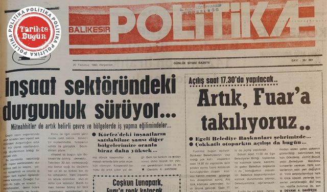 20 Temmuz 1989 Perşembe: İnşaat sektöründeki durgunluk sürüyor