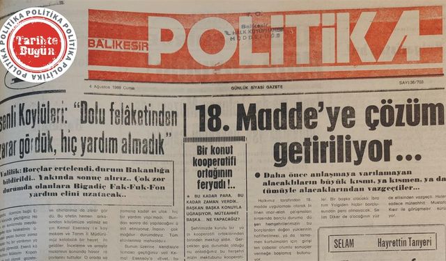 4 Ağustos 1989 Cuma: 18. Maddeye çözüm getiriliyor.