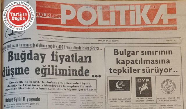 23 Ağustos 1989 Çarşamba: Buğday fiyatları düşme eğiliminde