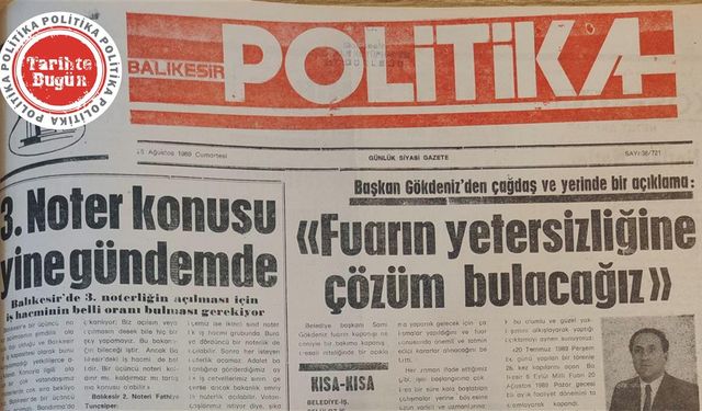 26 Ağustos 1989 Cumartesi: Fuarın yetersizliğine çare bulacağız