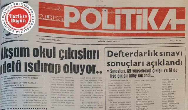 4 Ekim 1989 Çarşamba: Akşam okul çıkışları ıstırap oluyor