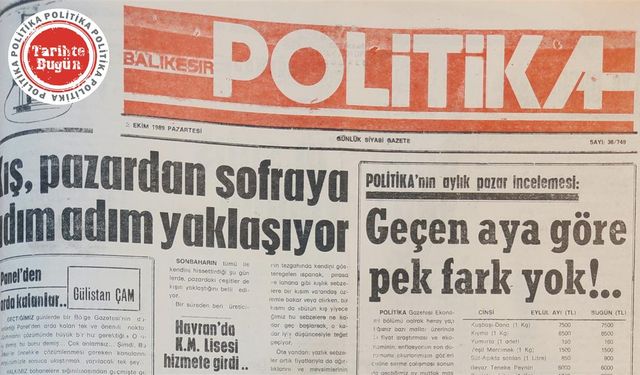 2 Ekim 1989 Pazartesi: Kış pazardan sofraya adım adım yaklaşıyor