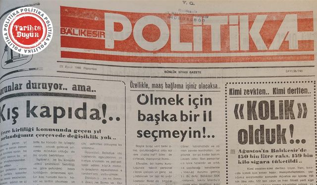 25 Eylül 1989 Pazartesi: Sorunlar duruyor ama kış kapıda