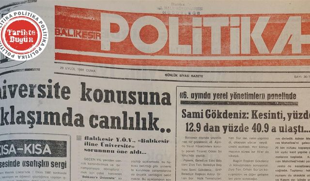 29 Eylül 1989 Cuma: Üniversite konusuna yaklaşımda canlılık