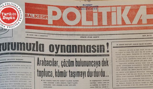 28 Ekim 1989 Cumartesi: Gururumuzla oynanmasın