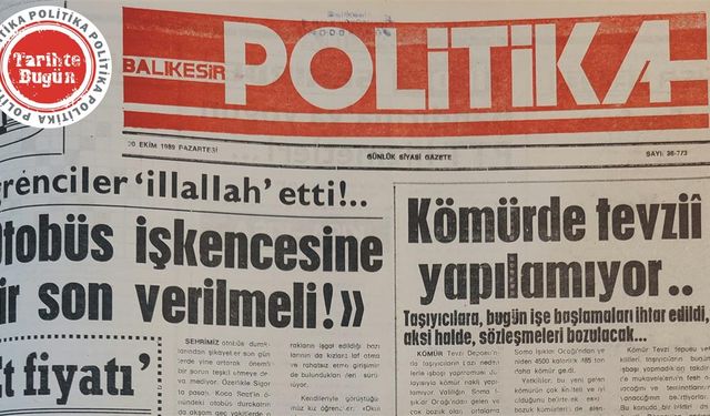30 Ekim 1989 Pazartesi: Otobüs işkencesine son verilmeli