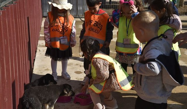 Dursunbey’de Miniklerden Hayvan Barınağına Ziyaret