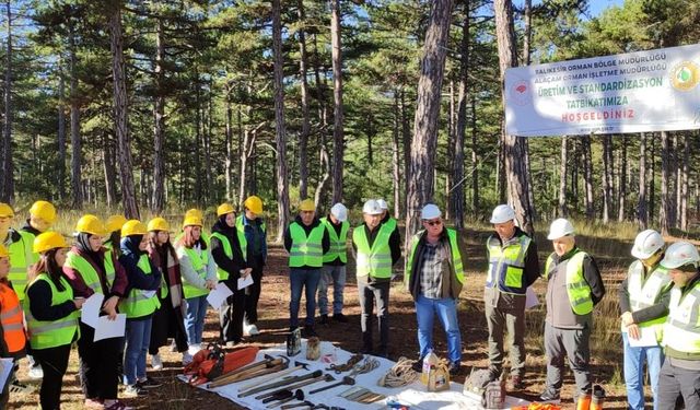 Dursunbey MYO Öğrencileri Orman Emvali Üretim Tatbikatında