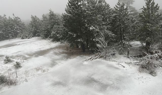 Yılın ilk karı yağdı! Sındırgı'nın yüksek kesimleri beyaza büründü