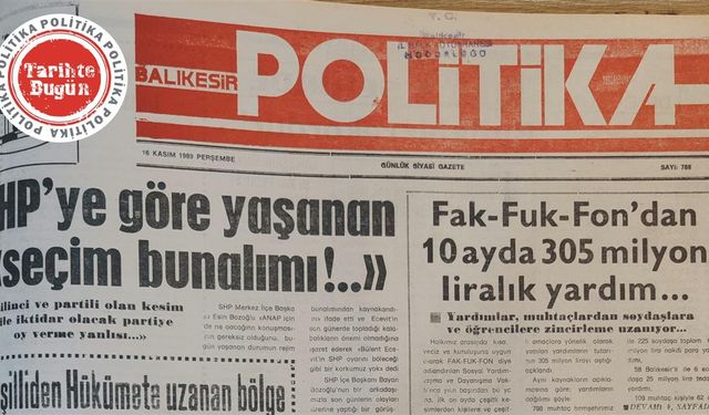 16 Kasım 1989 Perşembe: SHP’ye göre yaşanan seçim bunalımı