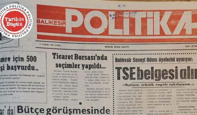 17 Kasım 1989 Cuma: TSE Belgesi alın