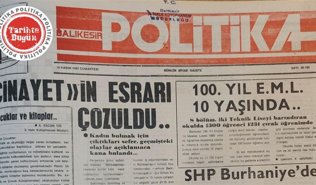 18 Kasım 1989 Cumartesi: Cinayetin esrarı çözüldü