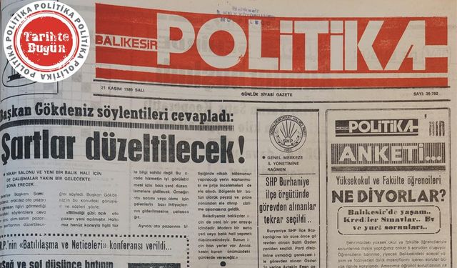 21 Kasım 1989 Salı: Şartlar düzeltilecek