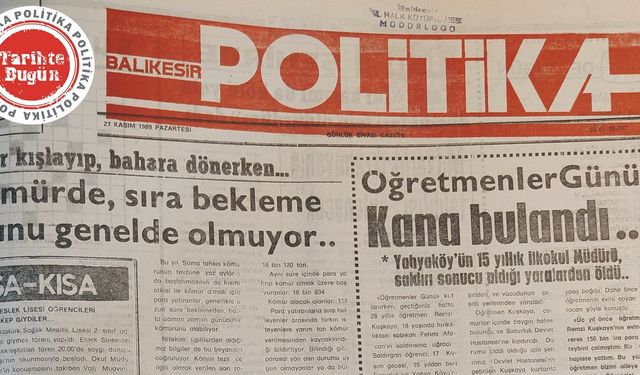 27 Kasım 1989 Pazartesi: Öğretmenler günü kana bulandı.