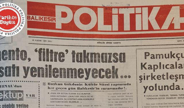 28 Kasım 1989 Salı: Çimento filtre takmazsa ruhsatı yenilenmeyecek