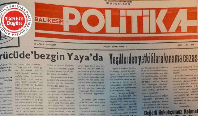 22 Aralık 1989 Cuma: Yeşillerden yetkililere kınama