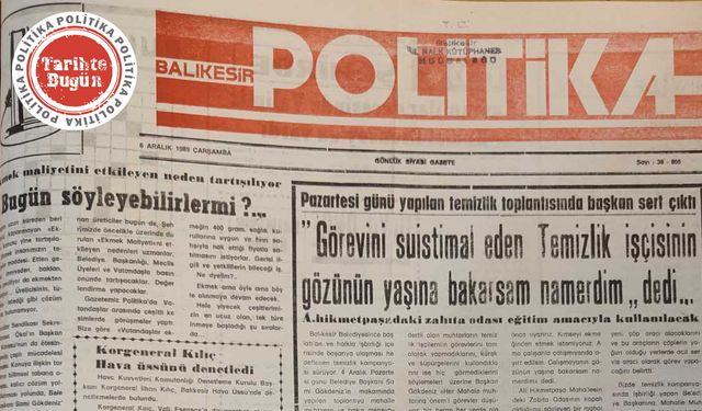 6 Aralık 1989 Çarşamba: Görevini suistimal edenin gözünün yaşına bakmam
