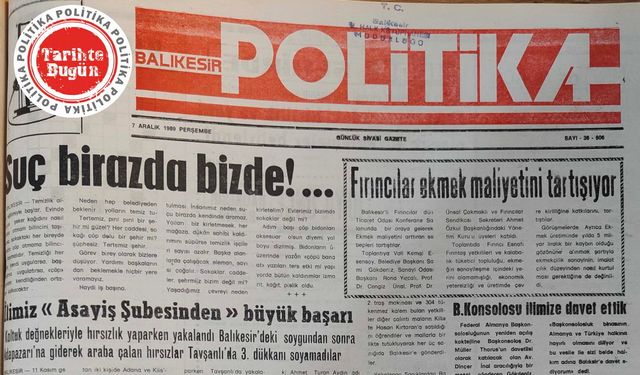 7 Aralık 1989 Perşembe: Suç biraz da bizde: