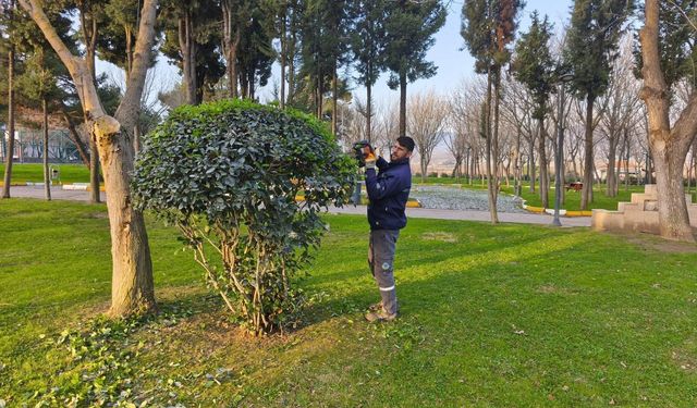 Gönen’de Park ve Bahçelerde Günlük Çalışmalar Sürüyor