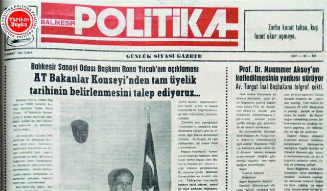 2 Şubat 1990 Cuma: AT Bakanlar Konseyinden tam üyelik talebi