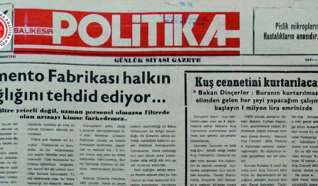 20 Ocak 1990 Cumartesi: Çimento Fabrikası halkın sağlığını tehdit ediyor