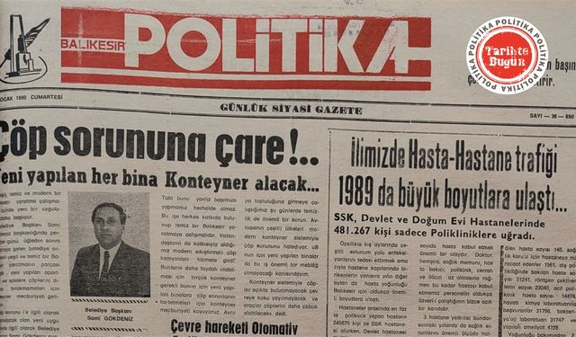 27 Ocak 1990 Cumartesi: Çöp sorununa çare