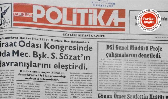 1 Mart 1990 Perşembe: Başkan Sözat eleştirildi