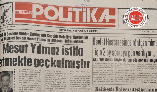 24 Şubat 1990 Cumartesi: Mesut Yılmaz istifa etmekte geç kalmıştır