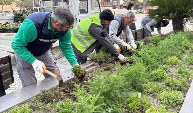 Edremit’te Meydanlar Renkleniyor: Cumhuriyet Meydanı Çiçeklerle Donatıldı