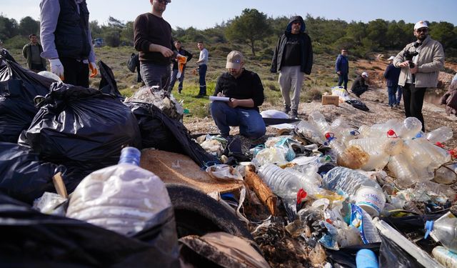 Ayvalık Adaları Tabiat Parkı'nda çevre temizliği... Atıklar kayıt altında
