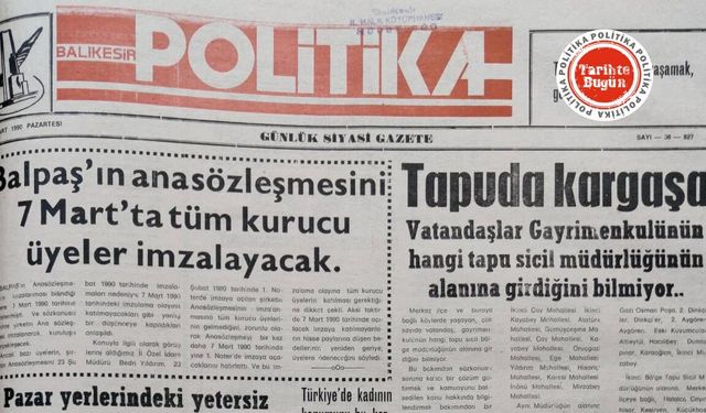 5 Mart 1990 Pazartesi Tapuda kargaşa