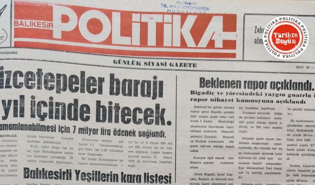 29 Mart 1990 Perşembe: İkizcetepeler Barajı bu yıl bitecek