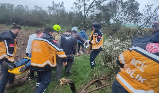 Balıkesir Havran’da Korkutan Kaza! Otomobil Zeytin Tarlasına Uçtu: Yaralılar Var