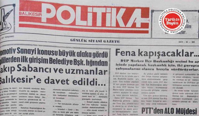 3 Mayıs 1990 Perşembe: Sakıp Sabancı ve uzmanlar Balıkesir’e davet edildi