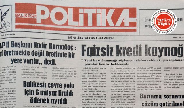 4 Nisan 1990 Çarşamba: Faizsiz kredi kaynağı
